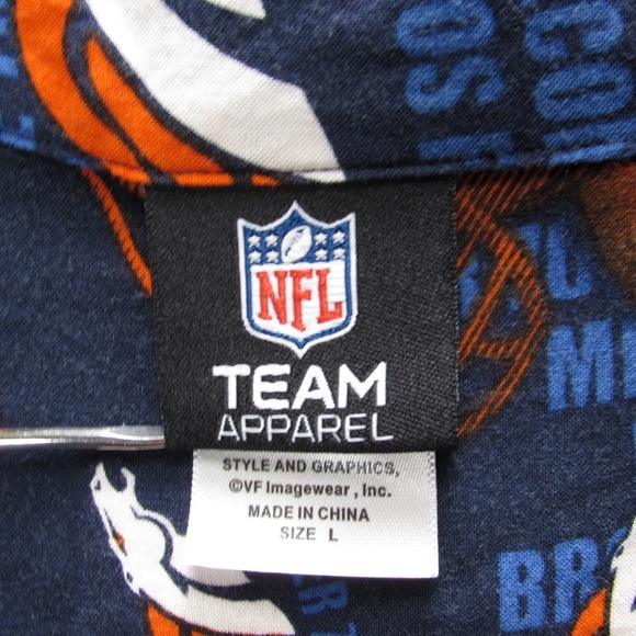 Denver Broncos Hawaiian Shirt Button Up Men's Large - Picture 3 of 4